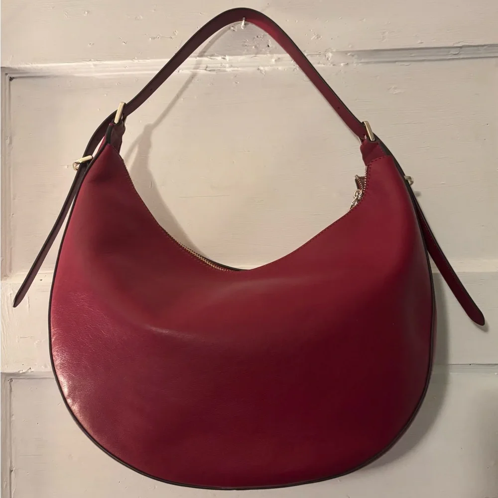 Kate Spade Large Nova Crescent Shoulder Bag Red Jam NWOT - Picture 2 of 6